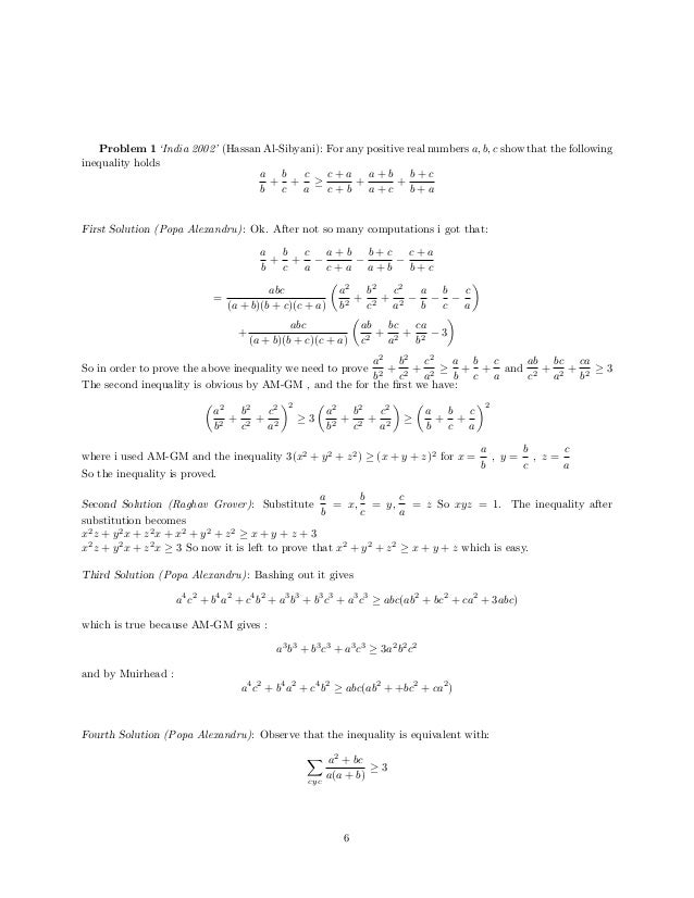 Inequalities Marathon Inequalities Marathon