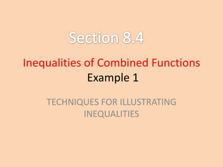 Inequalities of Combined Functions Example 1 TECHNIQUES FOR ILLUSTRATING INEQUALITIES Section 8.4 