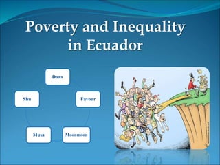 Poverty and Inequality
in Ecuador
Doaa
Favour
MoonmoonMusa
Shu
 