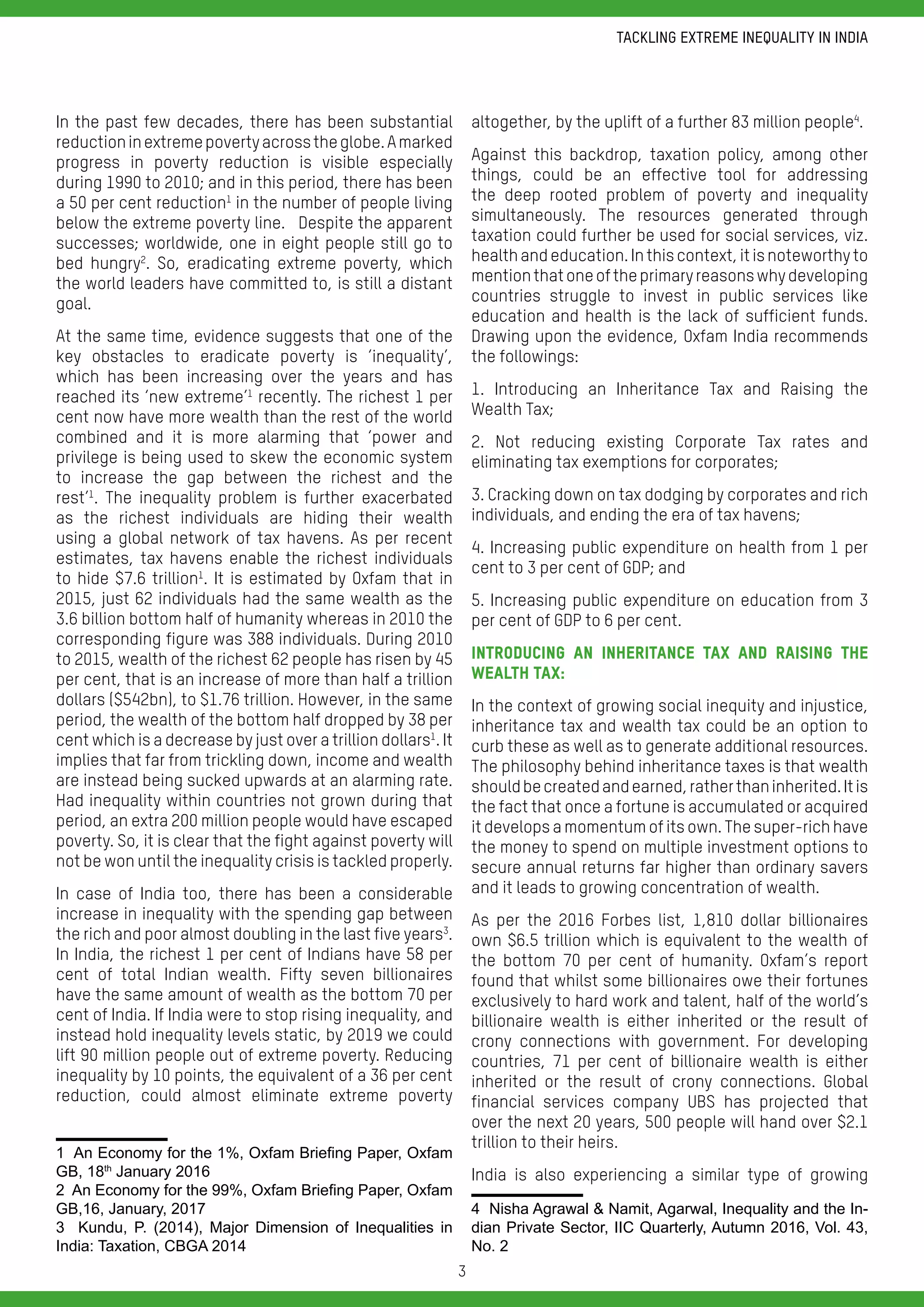Tackling extreme inequality in India | PDF