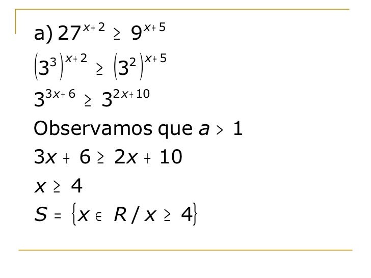 Inequa o Exponencial Inequa o exponencial