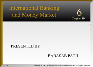 INTERNATIONAL FINANCIAL MANAGEMENT EUN / RESNICK Third Edition ,[object Object],[object Object],6 Chapter Six International Banking and Money Market 