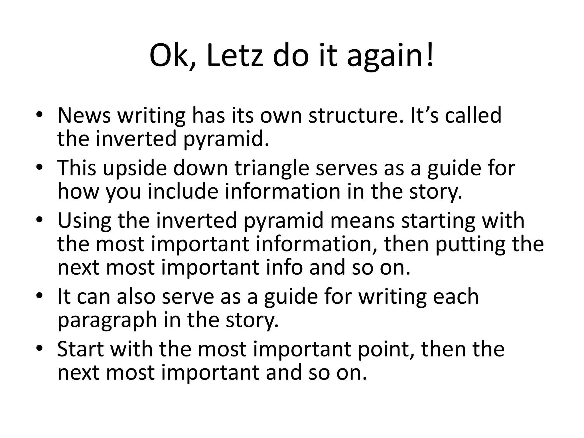 Inverted pyramid ppt | PPT
