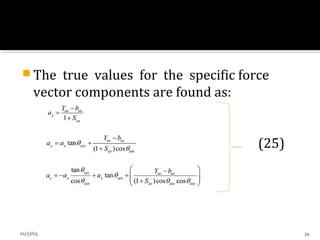  The true values for the specific force
vector components are found as:
(25)
01/27/15 34
 