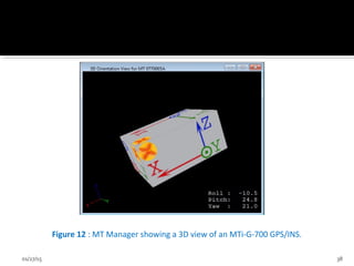 01/27/15 38
Figure 12 : MT Manager showing a 3D view of an MTi-G-700 GPS/INS.
 