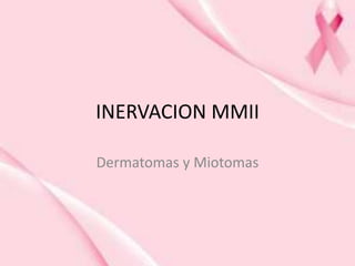 INERVACION MMII
Dermatomas y Miotomas
 