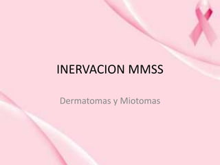 INERVACION MMSS
Dermatomas y Miotomas
 