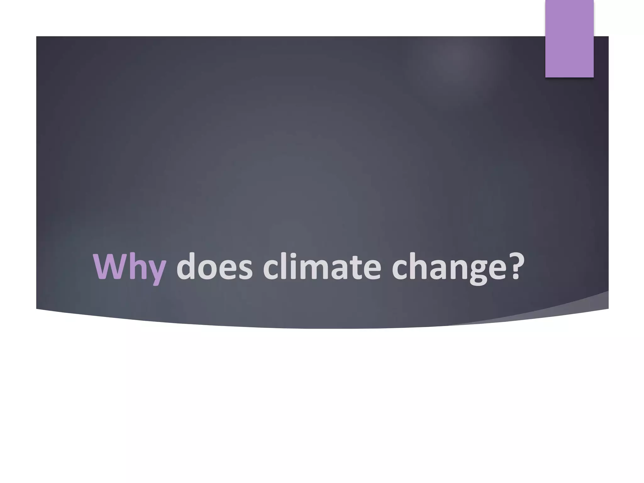 Why does climate change?
 