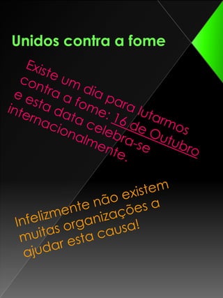 Um terço das crianças dos países em desenvolvimento apresenta atraso no crescimento físico e intelectual.Dados Estatísticos Eis o que nos dizem as estatísticas:1,3 Bilhões de pessoas no mundo não dispõem de água potável.