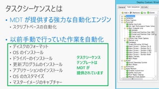 タスクシーケンス
テンプレートは
MDT が
提供されています
 