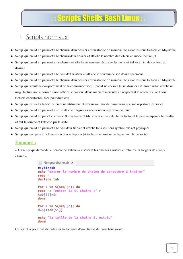 Rapport Administration Des Systemes Linux Shells Bash