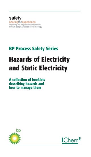 BP Process Safety Series
Hazards of Electricity
and Static Electricity
A collection of booklets
describing hazards and
how to manage them
 