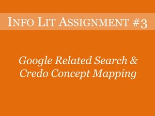 Info Lit Assignment #3Google Related Search & Credo Concept Mapping