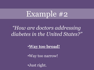 Formulating your QuestionFormulating your Question