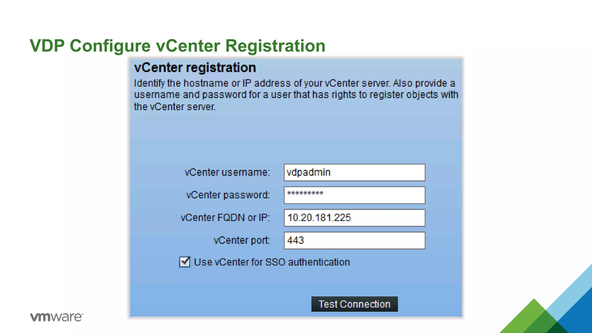 VDP Configure vCenter Registration
 