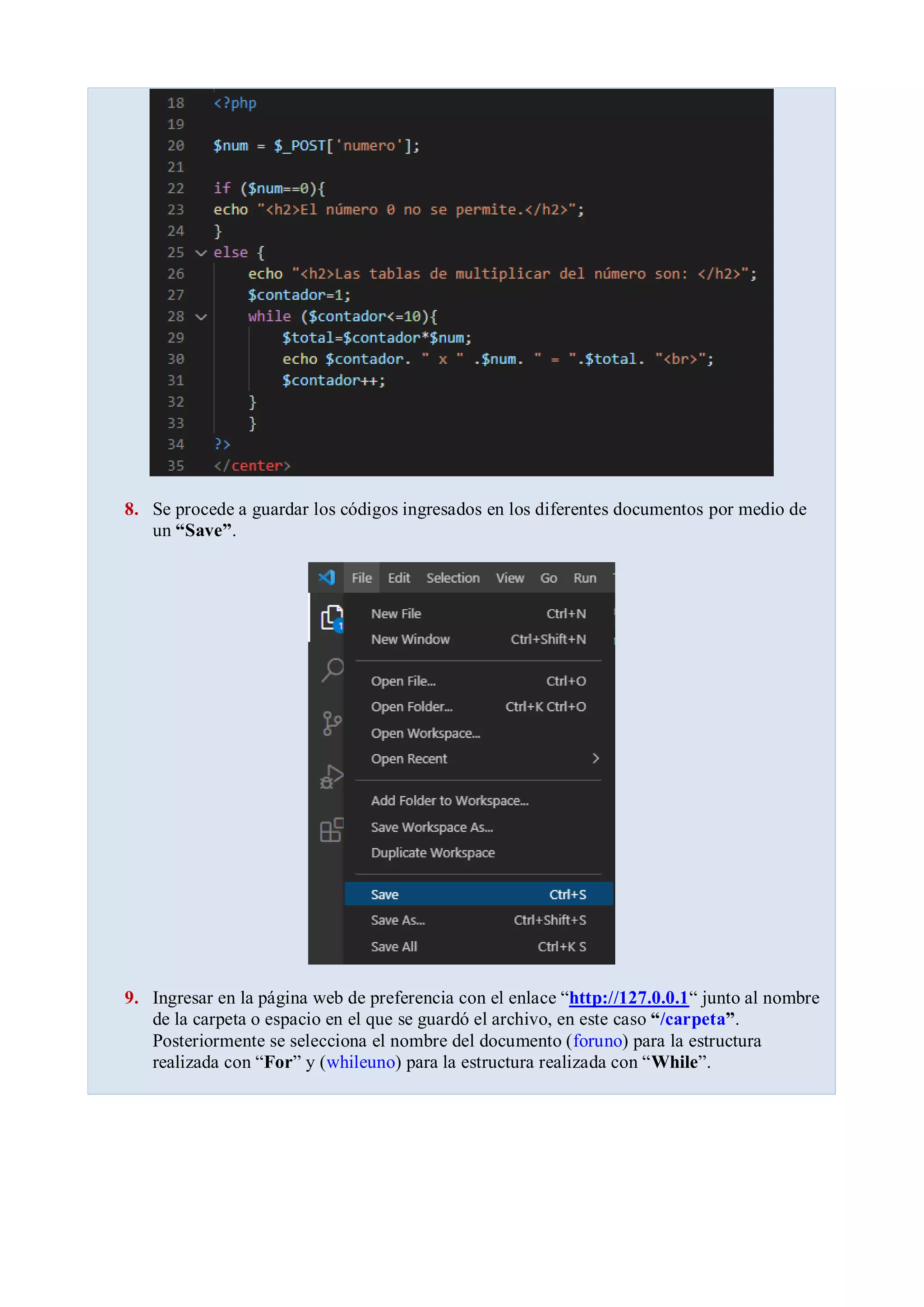 Inf 15 (while y for) tablas de multiplicar PDF