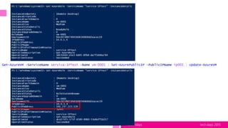 tech.days 2015#mstechdays
Get-AzureVM -ServiceName service-IPTest -Name vm-0001 | Set-AzurePublicIP -PublicIPName ip001 | Update-AzureVM
 