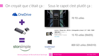 tech.days 2015#mstechdaysBonnes pratiques de Microsoft Azure StorSimple
 