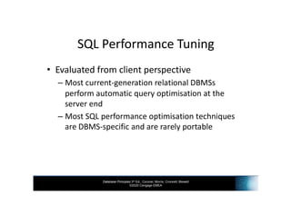 INF3703 - Chapter 13 Managing Database SQL Performance | PDF