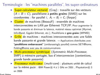 Ì ÖÑ ÒÓÐÓ Ð × Ñ 
 Ò × Ô Ö ÐÐ Ð × ¸ Ð × ×ÙÔ Ö¹ÓÖ Ò Ø ÙÖ×
◮ ËÙÔ Ö¹
 Ð
ÙÐ Ø ÙÖ Ú 
ØÓÖ Ð ´ Ö Ýµ ØÖ Ú ÐÐ ×ÙÖ × Ú 
Ø ÙÖ×
´A = B + Cµ¸ Ô Ö ÐÐ Ð ×Ñ Ô Ø Ø× Ö Ò× ´ËÁÅ µ ×ÙÖ Ð ×

ÓÓÖ ÓÒÒ × ÓÖ Ô Ö ÐÐ Ð i, Ai = Bi + Ci ´ ÓÖÔ Öµ
◮ ÐÙ×Ø Ö Ñ 
 Ò × ´ ÓÛÙÐ µ Ò× Ñ Ð Ñ 
 Ò ×
ÒØ Ö
ÓÒÒ 
Ø × Ò Ä Æ Ô Ö Ø ÖÒ Ø Ì È»ÁÈº ÈÓÙÖ Ù Ñ ÒØ Ö Ð
Ò Ô ×× ÒØ Ø Ñ ÒÙ Ö Ð Ð Ø Ò
 ¸ Ñ Ø Ö Ð Ö × Ù ÓÔØ Ñ × ´ÅÝÖ Ò Ø¸
ÁÒ Ò Ò ¸ Ø Ø ÖÒ Ø¸ Ø
ºµº È Ö ÐÐ Ð ×Ñ ÖÓ× Ö Ò× ´ÅÈÅ µ
◮ Ö ÐÐ Ñ 
 Ò × Ñ 
 Ò × ÒØ Ö
ÓÒÒ 
Ø × Ú 
 ÙÒ Ð
Ò Ô ×× ÒØ Ø Ö Ò Ð Ø Ò
 º → ÔÔÐ 
 Ø ÓÒ× ×ØÖ Ù × Ú 
Ô Ö ÐÐ Ð ×Ñ Ñ ÖÖ ×× ÒØ ´ Ñ Ö ×× Ò ÐÝ Ô Ö ÐÐ Ðµ 
ÓÑÑ Ë ÌÁ ÓÑ ¸
ÓÐ Ò  ÓÑ Ú 
 Ô Ù 
ÓÑÑÙÒ 
 Ø ÓÒ×
◮ ÅÙÐØ ¹ÔÖÓ
 ×× ÙÖ ×ÝÑ ØÖ ÕÙ ´ËÝÑÑ ØÖ 
 ÅÙÐØ ¹ÈÖÓ
 ××ÓÖ¸
ËÅÈµ Ñ ÑÓ Ö Ô ÖØ ¸ Ù× ³ ÒØ Ö
ÓÒÒ Ü ÓÒ ´
ÓÒØ ÒØ ÓÒ×¸
Ö Ò Ò Ô ×× ÒØ µ
◮ ÈÖÓ
 ×× ÙÖ ÑÙÐØ ¹
 ÙÖ ´ÑÙÐØ ¹
ÓÖ µ ÔÐÙ× ÙÖ× ÙÒ Ø 
 Ð
ÙÐ
×ÙÖ Ð Ñ Ñ ÔÙ
 Á Å ÈÓÛ Ö Ê ½ ÀÞ Ò ¾¼¼½ ¸ ÈÐ Ý×Ø Ø ÓÒ Ê ¿
Ò ¾¼¼
 