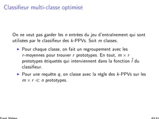 Ð ×× ÙÖ ÑÙÐØ ¹
Ð ×× ÓÔØ Ñ ×
ÇÒ Ò Ú ÙØ Ô × Ö Ö Ð × n ÒØÖ × Ù Ù ³ ÒØÖ Ò Ñ ÒØ ÕÙ ×ÓÒØ
ÙØ Ð × × Ô Ö Ð 
Ð ×× ÙÖ × k¹ÈÈÎ×º ËÓ Ø m 
Ð ×× ×º
◮ ÈÓÙÖ 
 ÕÙ 
Ð ×× ¸ ÓÒ Ø ÙÒ Ö ÖÓÙÔ Ñ ÒØ Ú 
 Ð ×
r¹ÑÓÝ ÒÒ × ÔÓÙÖ ØÖÓÙÚ Ö r ÔÖÓØÓØÝÔ ×º Ò ØÓÙØ¸ m × r
ÔÖÓØÓØÝÔ × Ø ÕÙ Ø × ÕÙ ÒØ ÖÚ ÒÒ ÒØ Ò× Ð ÓÒ
Ø ÓÒ ˆl Ù

Ð ×× ÙÖº
◮ ÈÓÙÖ ÙÒ Ö ÕÙ Ø q¸ ÓÒ 
Ð ×× Ú 
 Ð Ö Ð × k¹ÈÈÎ× ×ÙÖ Ð ×
m × r ≪ n ÔÖÓØÓØÝÔ ×º
 