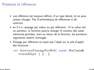 ÈÓ ÒØ ÙÖ× Ø Ö Ö Ò
 ×
◮ ÙÒ Ö Ö Ò
 ×Ø ØÓÙ ÓÙÖ× Ò ¸ ³ÙÒ ØÝÔ ÓÒÒ ¸ Ø Ò Ô ÙÜ
Ñ × 
 Ò Öº È × ³ Ö Ø Ñ Ø ÕÙ Ö Ö Ò
 × Ò

Ó Ö
 ÓÒº
◮ Ò ··¸ Ô ×× Ô Ö Ú Ð ÙÖ ÓÙ Ô Ö Ö Ö Ò
 Ë Ð Ú Ð ÙÖ ×Ø
ÙÒ ÔÓ ÒØ ÙÖ¸ Ð ÓÒ
Ø ÓÒ ÔÓÙÖÖ 
 Ò Ö Ð 
ÓÒØ ÒÙ × 
 × ×
Ñ ÑÓ Ö × ÔÓ ÒØ ×¸ Ñ × Ù Ö ØÓÙÖ Ð ÓÒ
Ø ÓÒ¸ Ð × ÔÓ ÒØ ÙÖ×
Ö ÙÑ ÒØ× Ö ×Ø ÒØ Ò
 Ò ×º
◮ È ×× Ô Ö Ö Ö Ò
 Ò 
ÓÔ Ô × Ð³Ó Ø ×ÙÖ Ð Ô Ð ³ ÔÔ Ð
× ÓÒ
Ø ÓÒ×
Ò Ø Ó Ò 
 Ø Ó Ò È × × È Ö Ê ´ 
 Ó Ò × Ø Å Ð × × ²

 Ð × × Ç Ø µ ß º º º
 