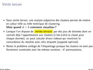 Î Ö Ø Ø ÖÖ Ò
Ë Ò× Ú Ö Ø Ø ÖÖ Ò¸ ÙÒ Ò ÐÝ× ×Ù Ø Ú × ÐÙ×Ø Ö× Ô ÖÑ Ø Ñ ØØÖ
Ò Ú Ð ÙÖ Ø ÐÐ ÓÙ Ø ÐÐ Ø Ò ÕÙ ÐÙ×Ø Ö Ò º
Å × ÕÙ Ò d > ¿ ÓÑÑ ÒØ Ú ×Ù Ð × Ö
ÄÓÖ×ÕÙ Ð³ÓÒ ×ÔÓ× Ú Ö Ø × Ø ÖÖ Ò× Ô Ö × ÙÜ ÓÒÒ × ÓÒØ ÓÒ
ÓÒÒ Ø Ð³ ÔÔ ÖØ Ò Ò ÙÜ ÐÙ×Ø Ö× ´ ³ ×Ø¹ ¹ Ö Ð Ð ×× ÔÓÙÖ
ÕÙ ÓÒÒ µ¸ ÓÒ Ô ÙØ Ð ÙÐ Ö Ú Ö× Ò Ü × ÕÙ ÑÓÒØÖ ÒØ Ð
ÓÒ ÓÖ Ò Ù Ö ×ÙÐØ Ø Ú ÐÙ Ø ÕÙ Ø ´×ÙÔÔÓ× ÓÔØ Ñ Ðµº
ÆÓØ Þ Ð ÔÖÓ Ð Ñ Ñ Ð³ Ø ÕÙ ØØ ÔÙ ×ÕÙ Ð × ÐÙ×Ø Ö× Ò ×ÓÒØ Ô ×
ÓÖ Ñ ÒØ ÒÙÑ ÖÓØ × Ú Ð × Ñ Ñ × ÒÙÑ ÖÓ× k! Ô ÖÑÙØ Ø ÓÒ×º
 