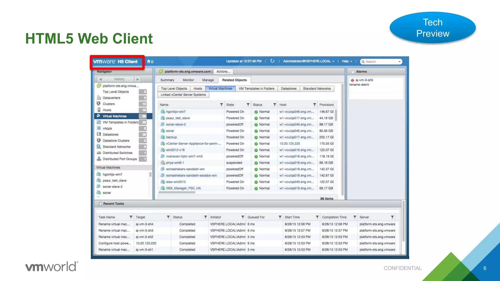 HTML5 Web Client
It’s Coming
Tech
Preview
CONFIDENTIAL 6
 