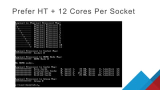 Prefer HT + 12 Cores Per Socket
 