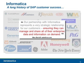 Informatica  A long history of SAP customer success… 