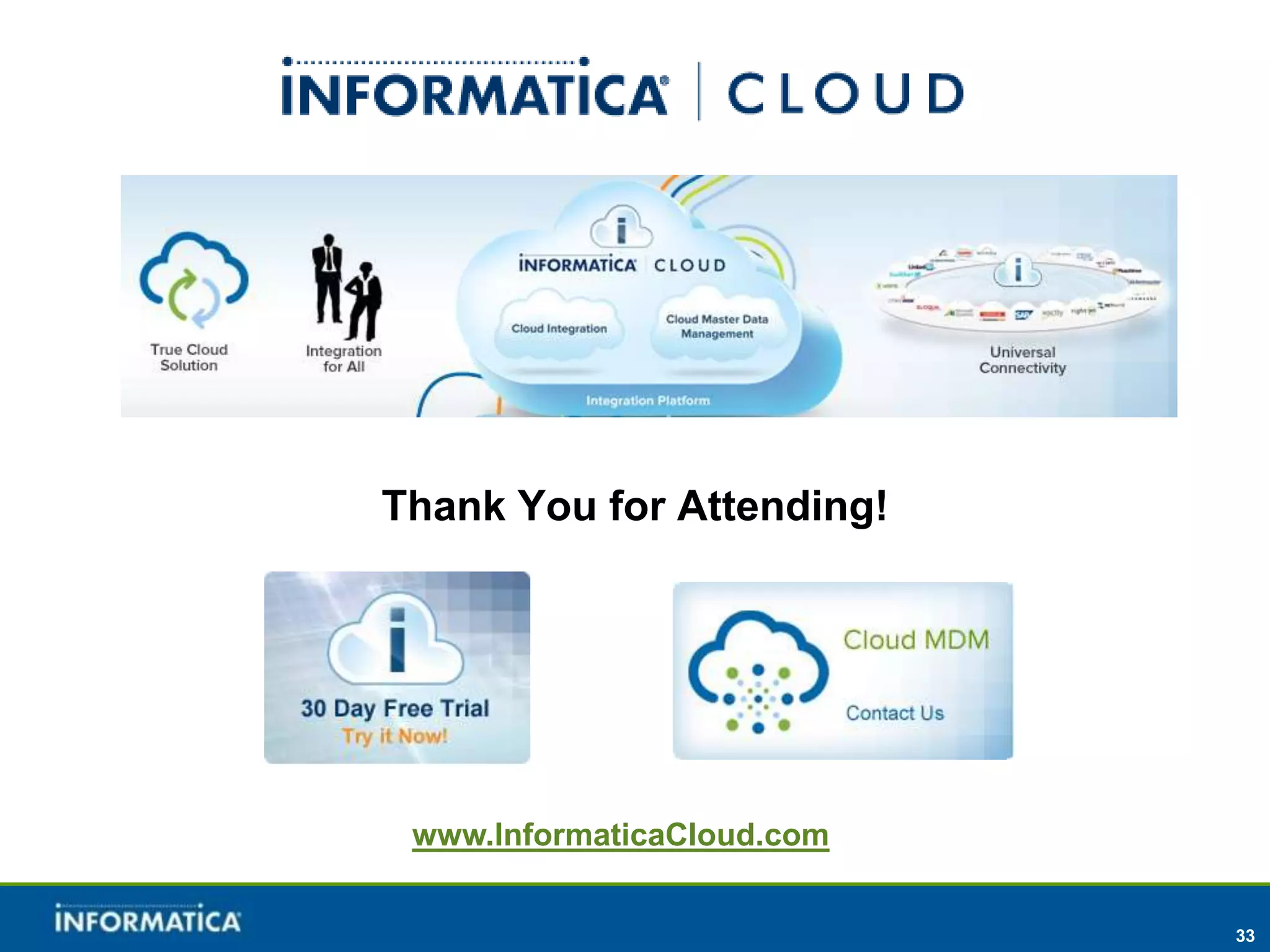 Thank You for Attending!




 www.InformaticaCloud.com


                            33
 