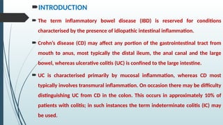 Ibd Introduction Infammatory bowel disease gastrointestinal disease | PPTX