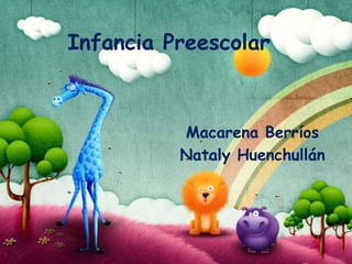 Infancia Preescolar



          Macarena Berríos
          Nataly Huenchullán
 