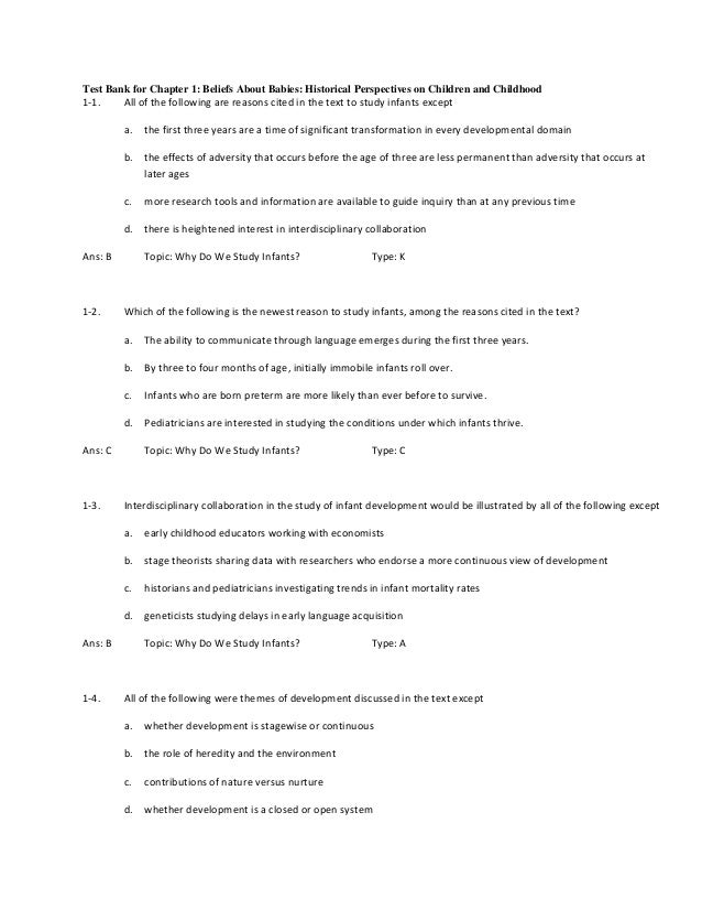 Infancy Development from Birth to Age 3 2nd Edition Gross Test Bank