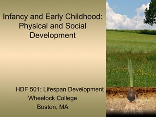 Infancy and Early Childhood: Physical and Social Development HDF 501: Lifespan Development Wheelock College Boston, MA 