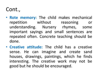 Infant Rote Memory Infancy period | PPTX