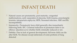 INFANTICIDE-FORENSIC MEDICINE AND MEDICOLEGAL ASPECTS | PPTX