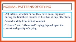 Crying Pattern Infantile colic | PPT
