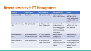 Recent advances in PT Management
 