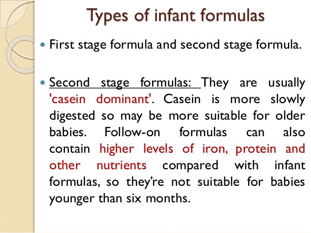types of infant formula