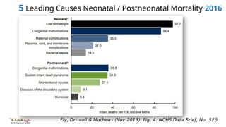 © K. Karlsen 2020
Ely, Driscoll & Mathews (Nov 2018). Fig. 4. NCHS Data Brief, No. 326
5 Leading Causes Neonatal / Postneonatal Mortality 2016
 