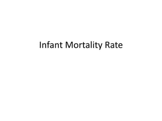 Infant Mortality Rate
 