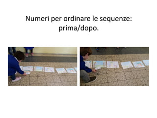Numeri per ordinare le sequenze:
prima/dopo.
 