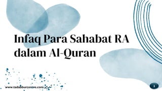 www.tadabburcentre.com
Infaq Para Sahabat RA
dalam Al-Quran
1
 