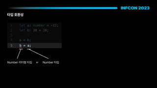 타입 호환성
Number 리터럴 타입 Number 타입
<
 
