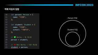 객체 타입과 집합
Person 타입
Student 타입
 