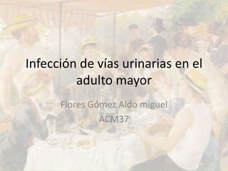 Infección de vías urinarias en el
adulto mayor
Flores Gómez Aldo miguel
ACM37
 