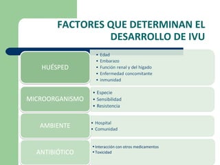 FACTORES QUE DETERMINAN EL DESARROLLO DE IVU Interacción con otros medicamentos Toxicidad 