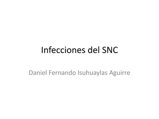 Infecciones del SNC
Daniel Fernando Isuhuaylas Aguirre
 