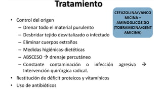 CEFAZOLINA/VANCO
MICINA +
AMINOGLICOSIDO
(TOBRAMICINA/GENT
AMICINA)
 